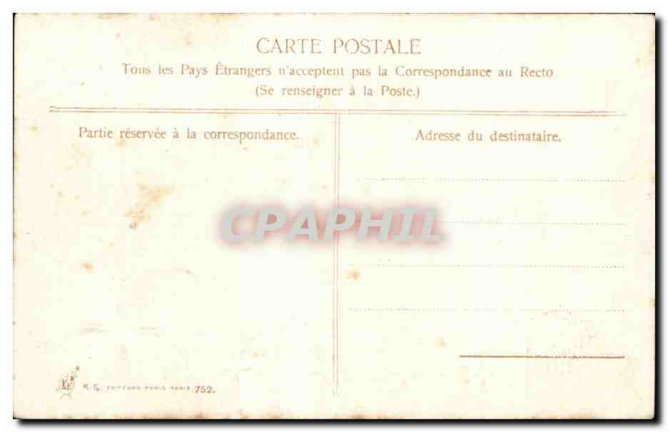 Fleurs Souvenir Affectueux - trefle - four leaf clover - CPA — Rückseite