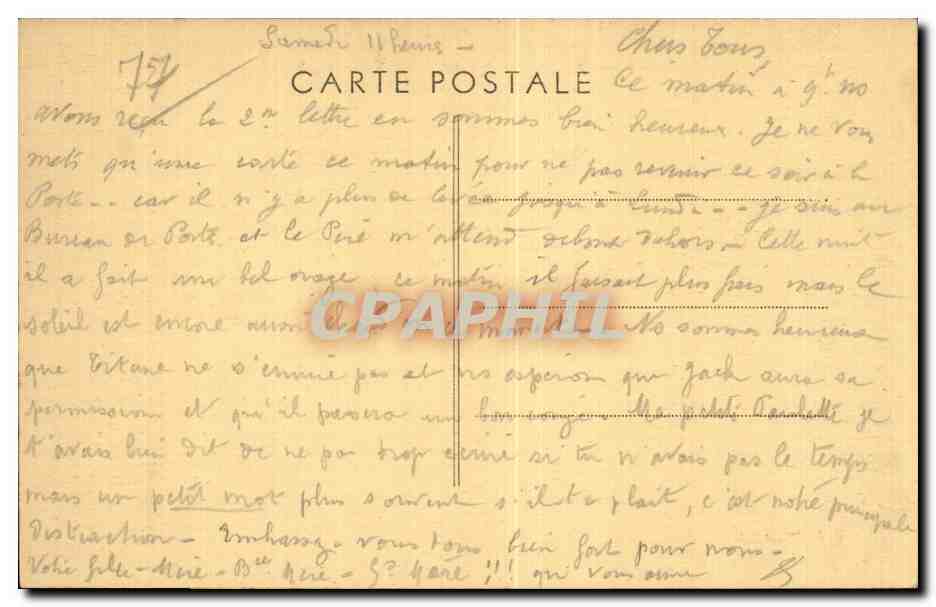 Moret sur Loing - Vue d ensemble sur le Loing vers la Porte de Bourgogne - CPA  — Verso