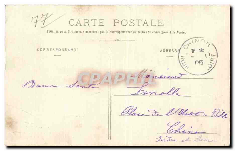 Nemours - Rochers de Chaintreauville - Le Belvedere - CPA  — Rückseite