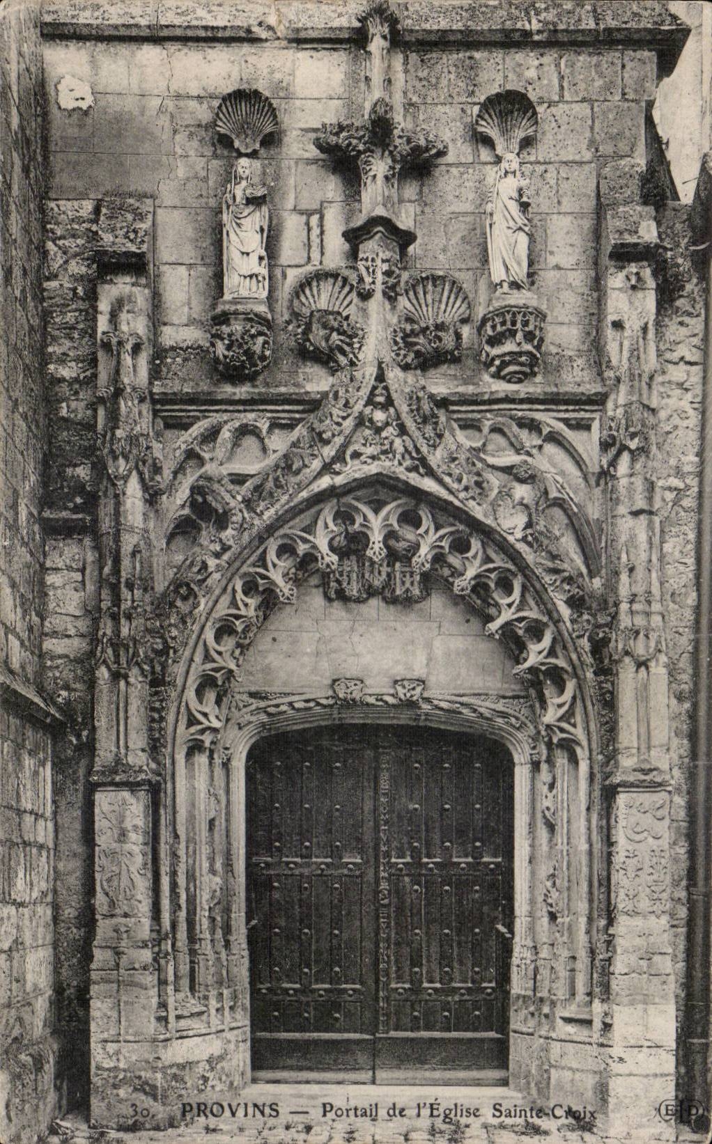 Provins - Portail de l Eglise Sainte Croix - CPA 