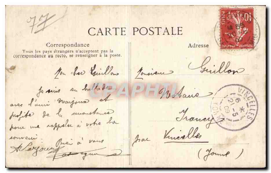 Provins - Portail de l Eglise Sainte Croix - CPA  — Verso