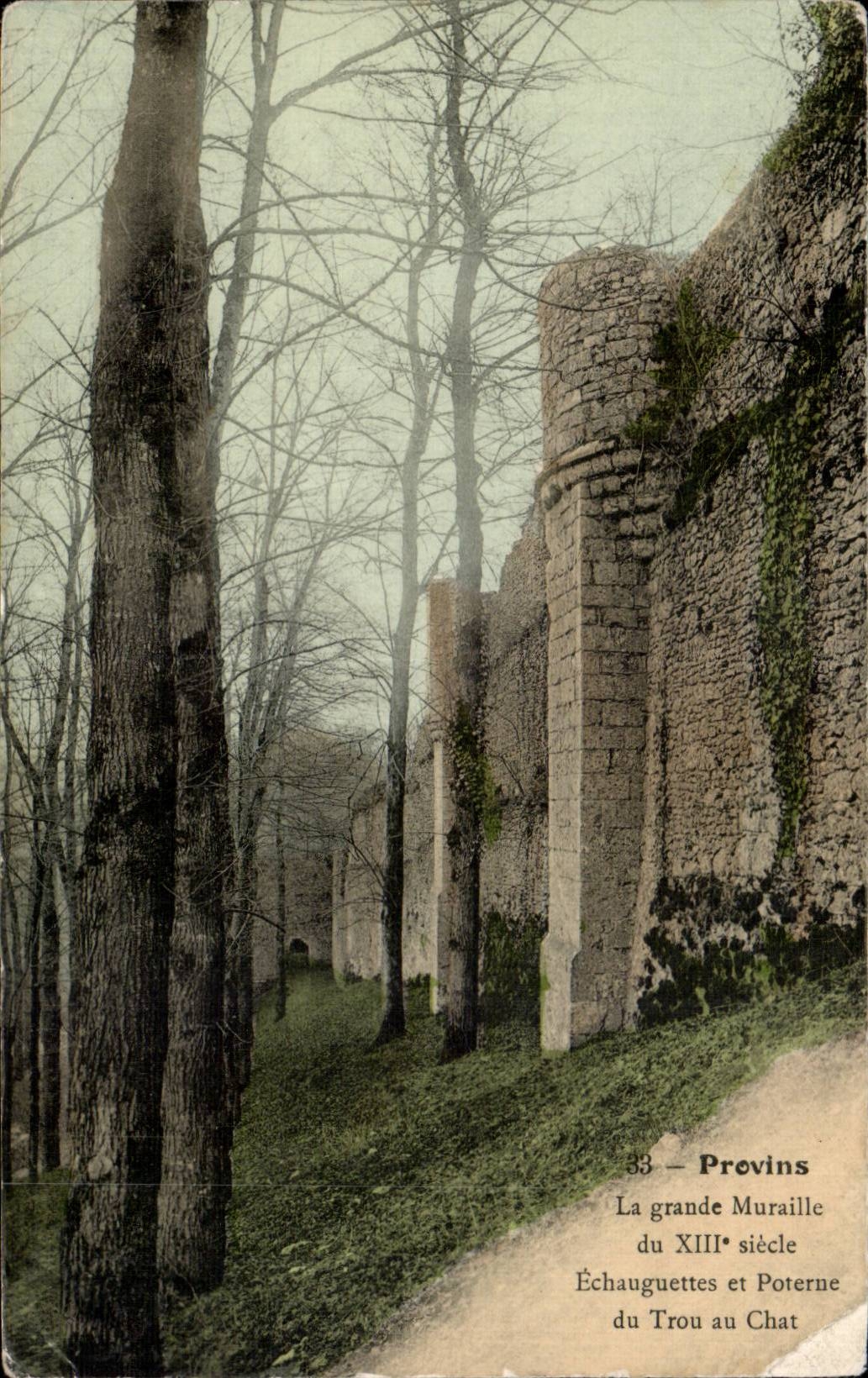 CPA Provins La grande muraille du 13eme Echauguettes et poterne du trou au chat
