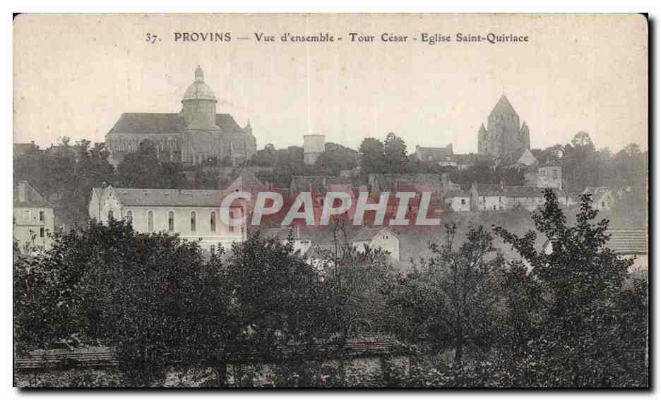 CPA Provins Vue d ensemble Tour Cesar Eglise Saint Quiriace