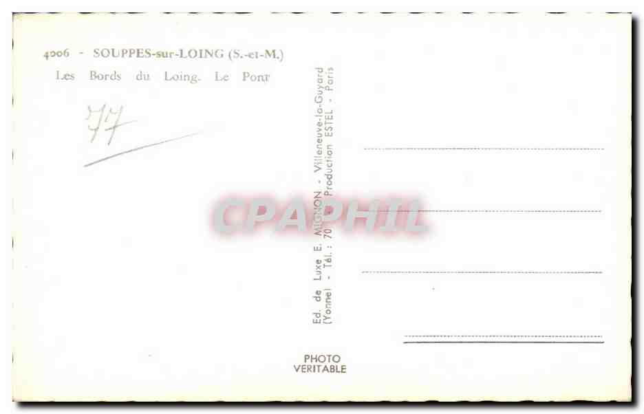 CPSM Souppes sur Loing Les bords du Loing Le pont — Rückseite