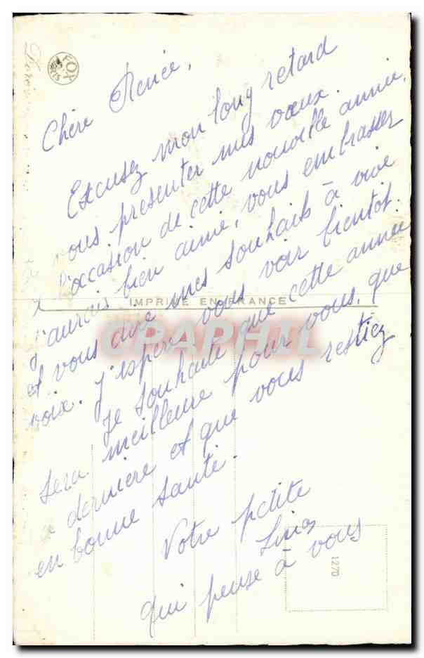 CPA Fantaisie Fleurs Fer a cheval Bonne annee — Verso