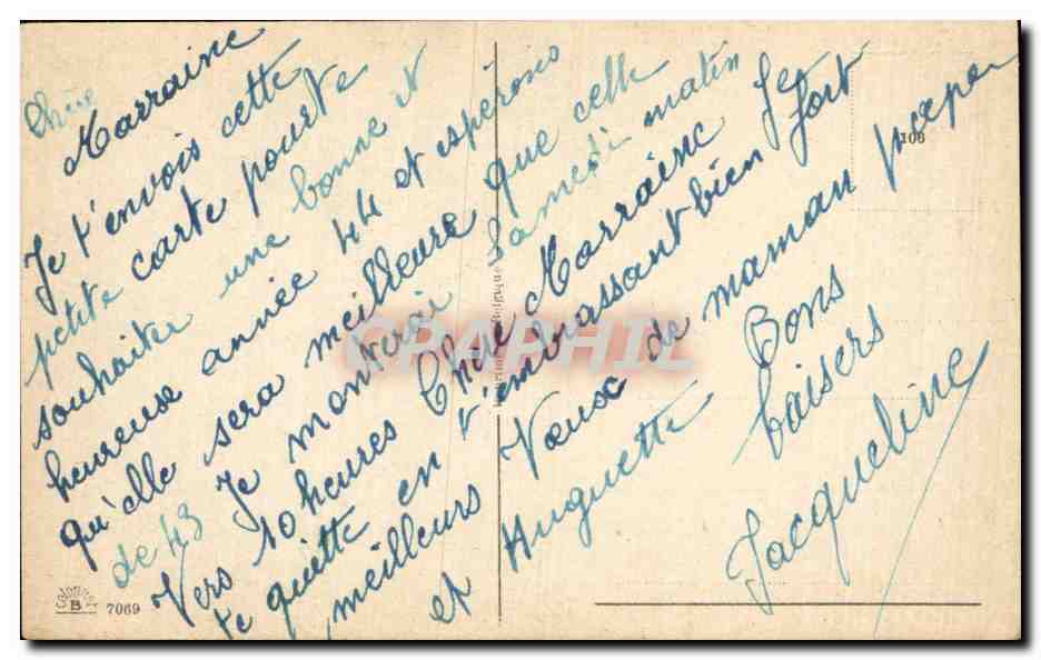 CPA Fantaisie Fleurs Fer a cheval Bonne annee — Verso