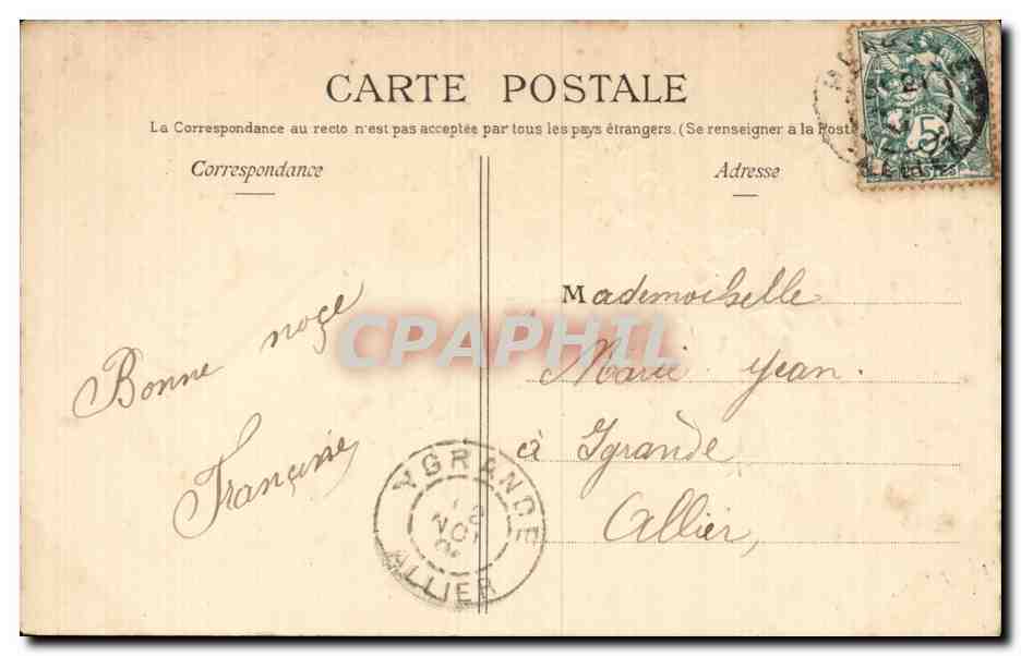 CPA Fantaisie Fleurs Trefles Je porte bonheur — Verso