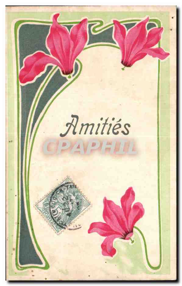 CPA Fantaisie Fleurs Amities