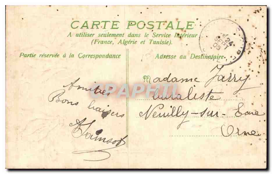 CPA Fantaisie Fleurs Amities — Rückseite