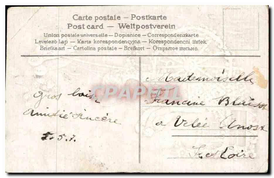 CPA Fantaisie Fleurs Carosse Colombes — Verso