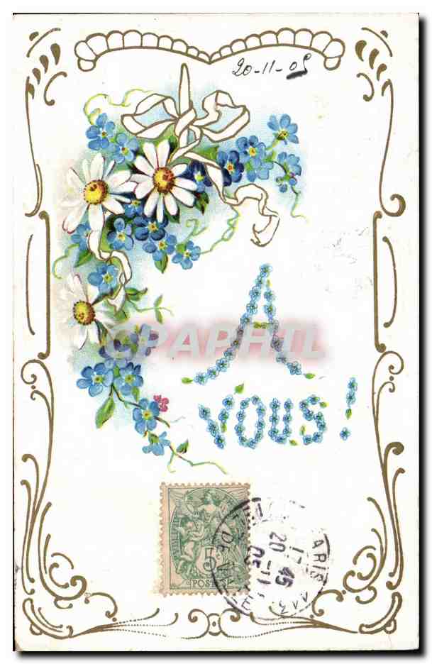 CPA Fantaisie Fleurs A vous 