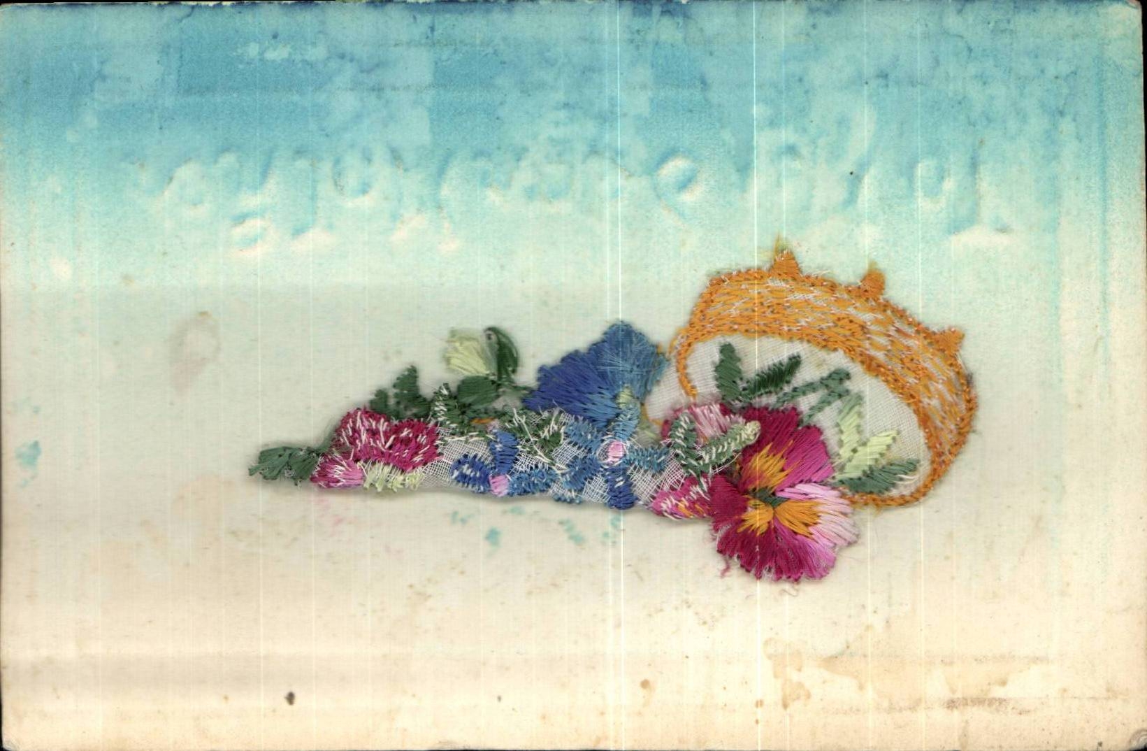 CPA Fantaisie Decor brode To my dear mother