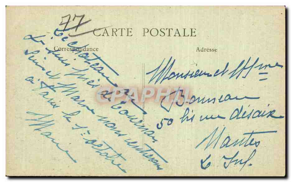 Environs de Tournan - Neufmoutiers - Chateau du Chemin - CPA  — Rückseite