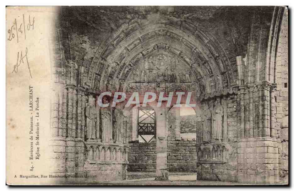 Église de Puisieux - Le Porche — Ruines gothiques — A. Marguillier, Rue Blanchard, Puisieux (Loir-et-Cher)