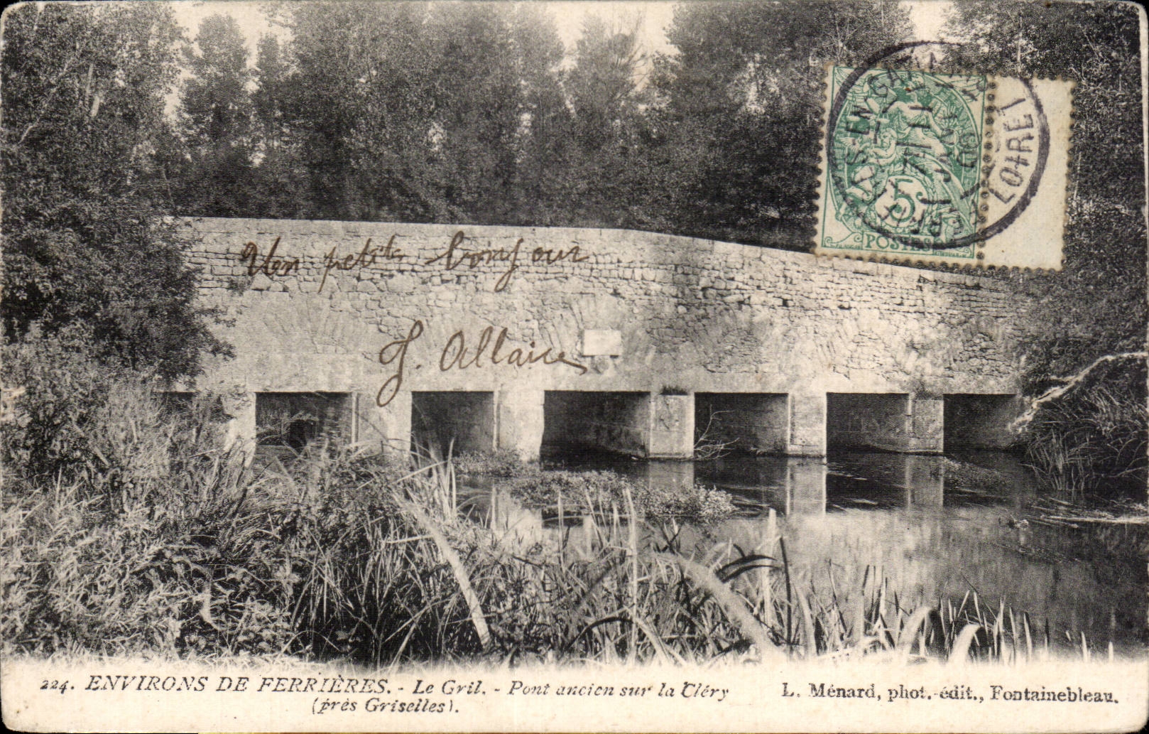 Antike Ansichtskarte Environs de Ferrieres le Gril Pont ancien La Clery (pres Griseilles)
