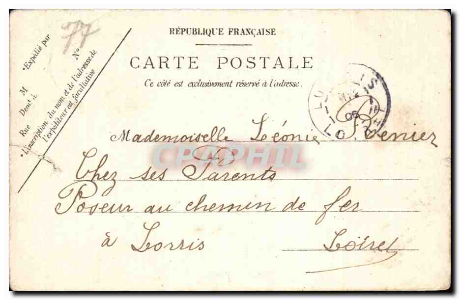 Antike Ansichtskarte Environs de Ferrieres le Gril Pont ancien La Clery (pres Griseilles) — Rückseite