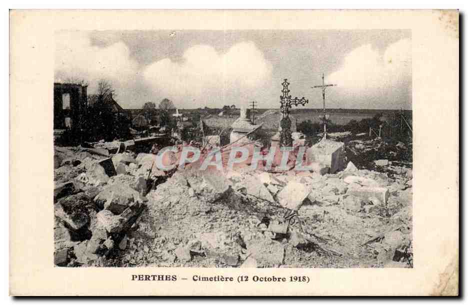 CPA Perthes Cimetiere (12 octobre 1918)