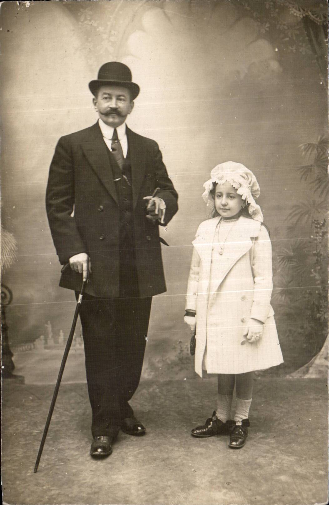 CARTE PHOTO Homme et enfant 