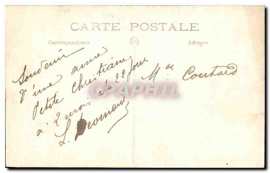CARTE PHOTO Femme et bebe — Verso