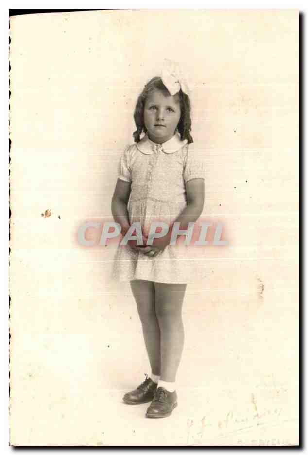 CARTE PHOTO Enfant Jeune fille St Brieuc