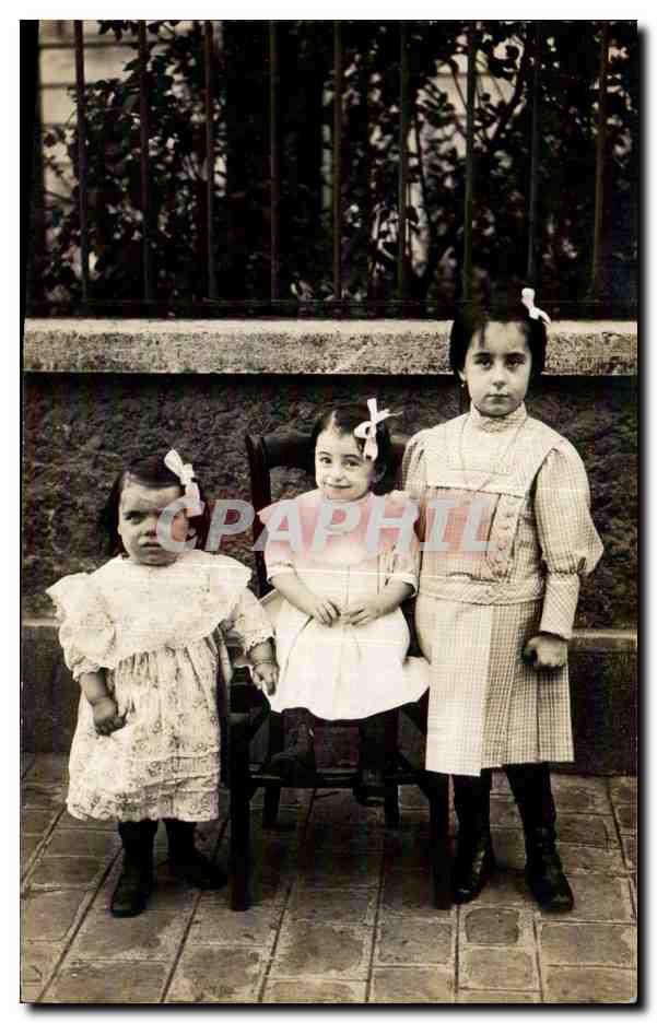 CARTE PHOTO Enfants Nains dwarfs Petites personnes