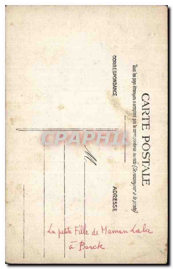 CARTE PHOTO Enfant Berck  — Verso