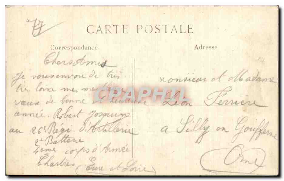 Barcy (Seine-et-Marne) — Entrée du village bombardé par les Allemands — L. C. H. Paris, n° 152 — Verso