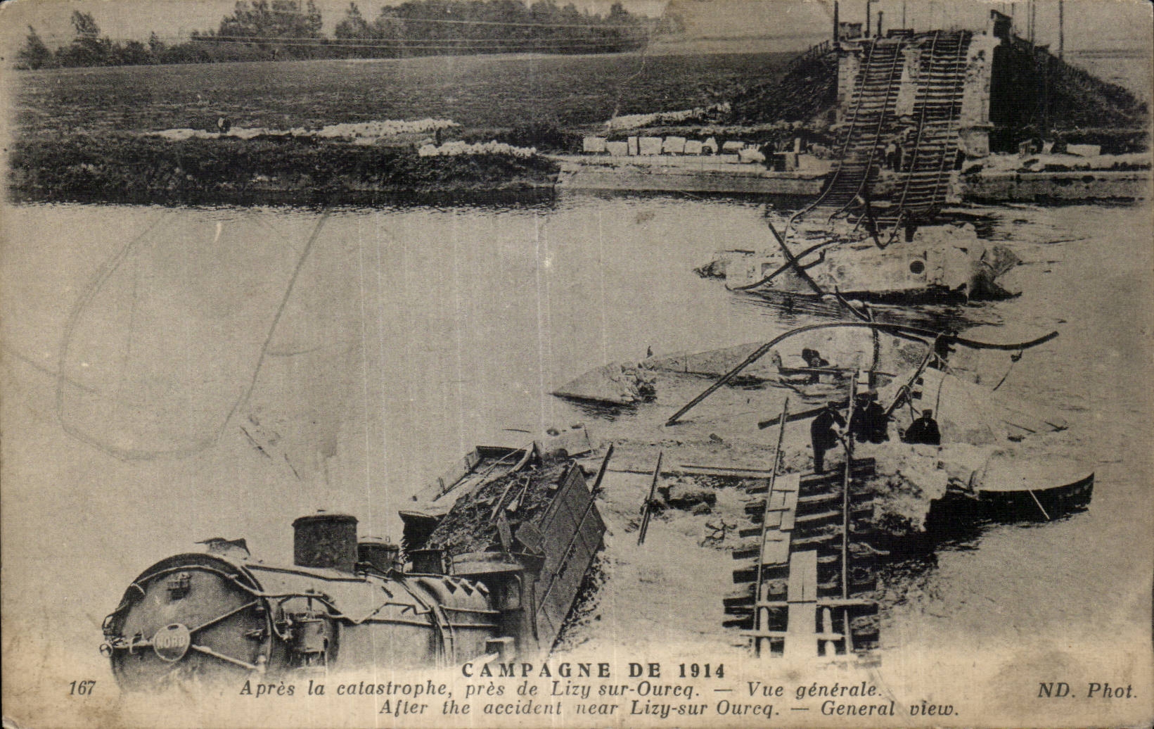 Accident ferroviaire près de Lizy-sur-Oureq — Campagne de 1914 — ND. Phot. n°167