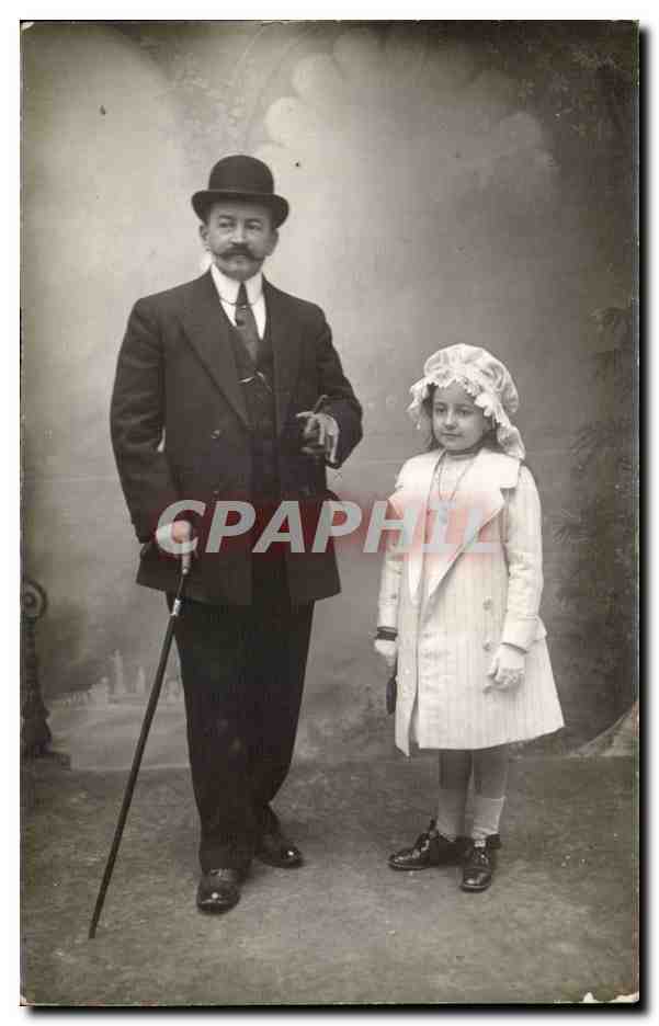 Fantaisie - Enfants - Father and Daughter CARTE PHOTO -