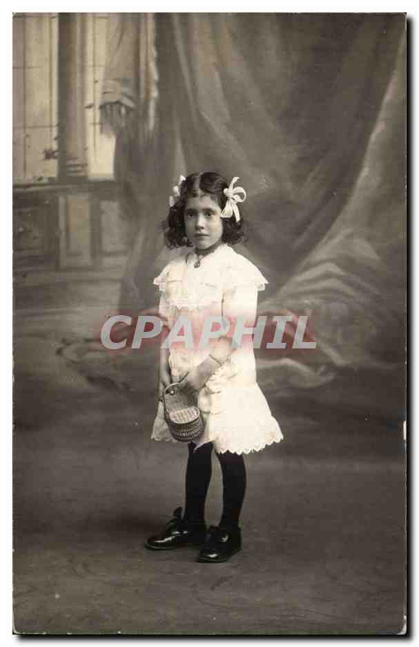 Fantaisie - Enfants - Little girl with bows in hair CARTE PHOTO 