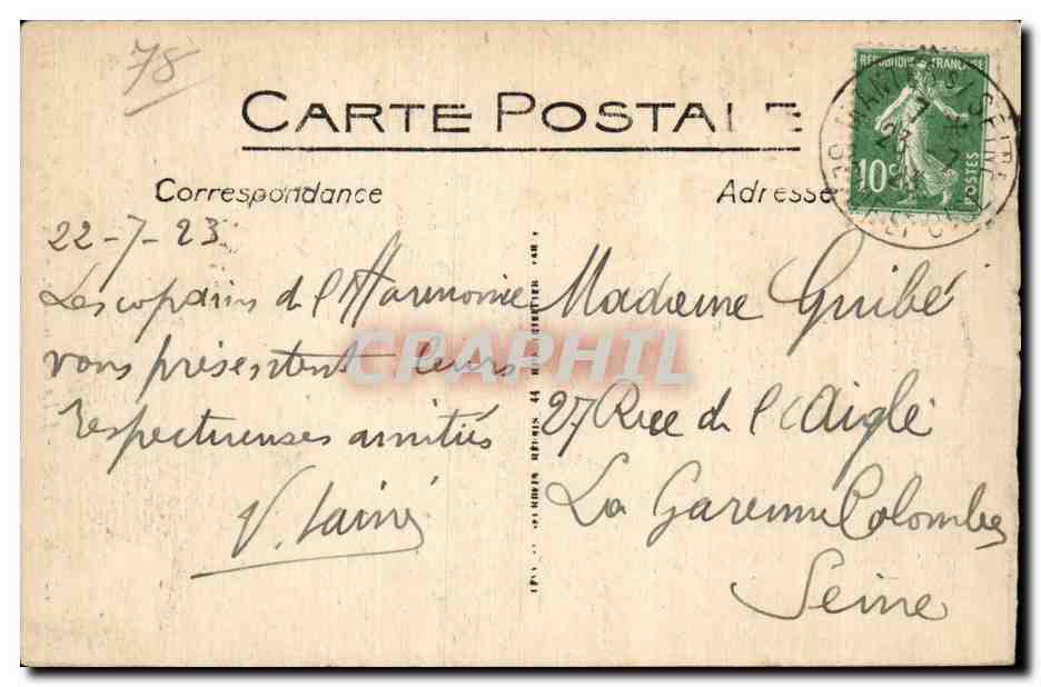 Mantes - L Ile aux Dames - La Grande Allee - CPA  — Verso