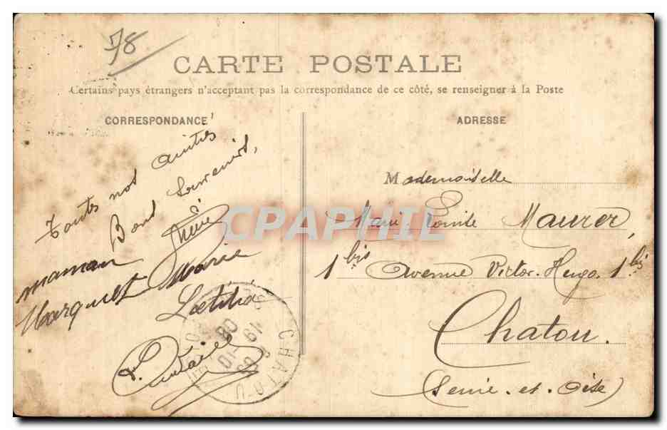 Mantes (S.-et-O.) — Le Palais de Justice — Collection Lanchantin — Verso