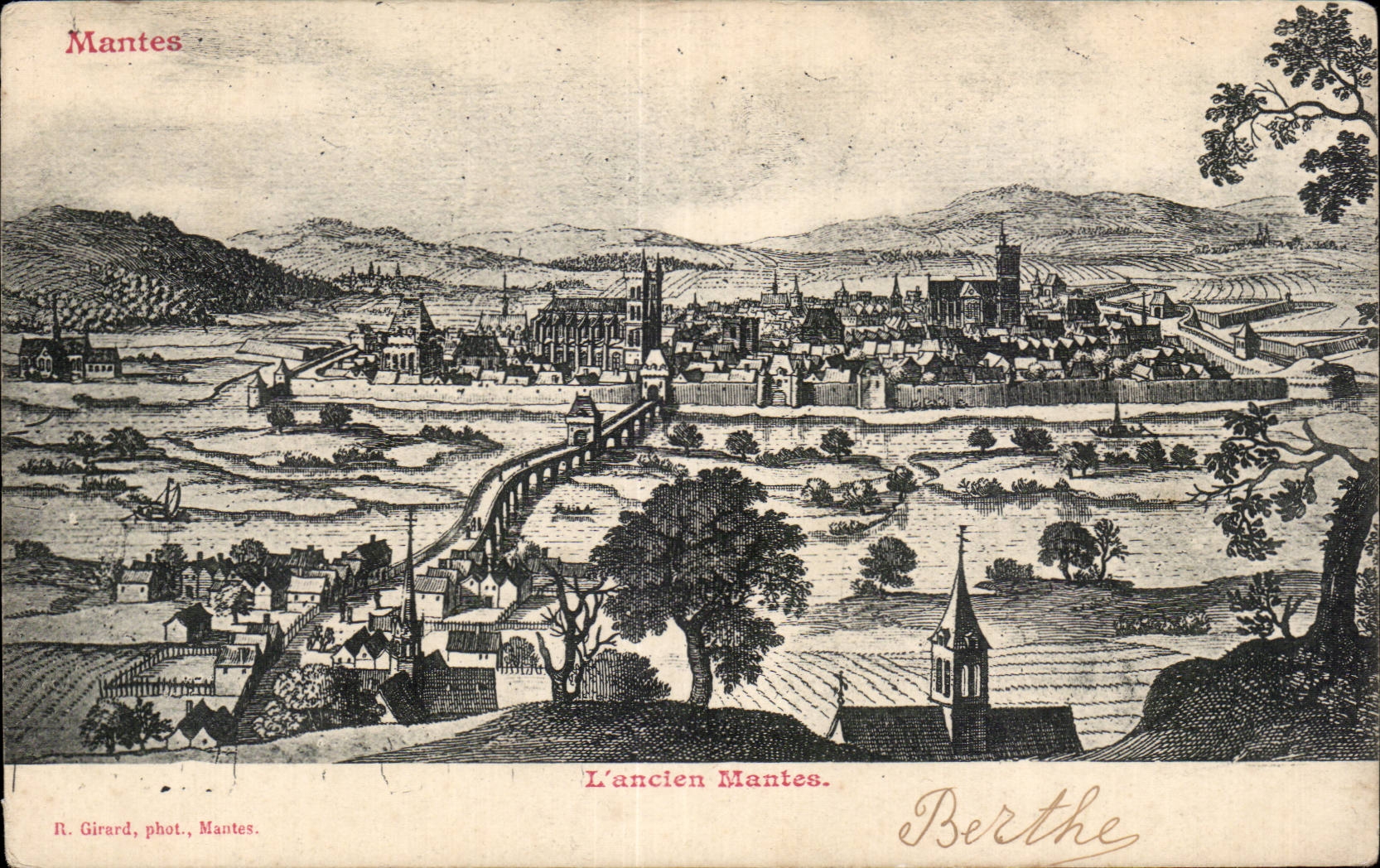 L'ancien Mantes — vue panoramique — R. Girard, phot., Mantes