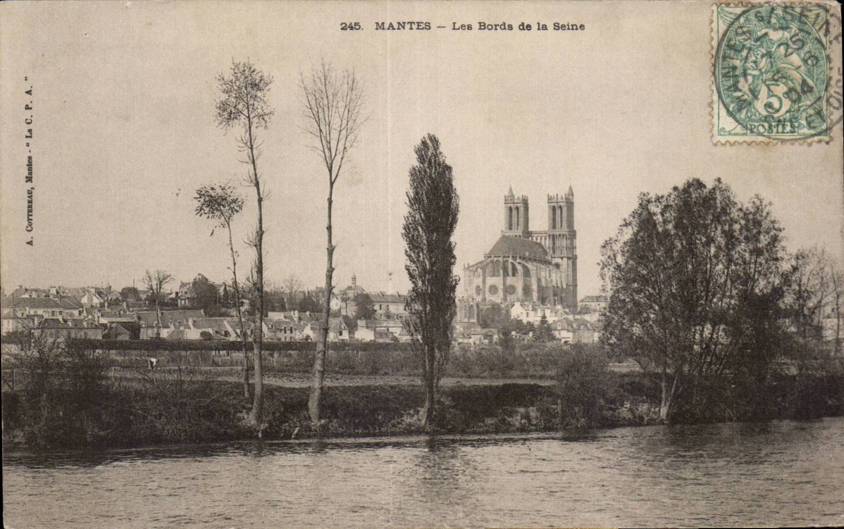 MANTES — Les Bords de la Seine — A. Cortreaux, La C. F. A.