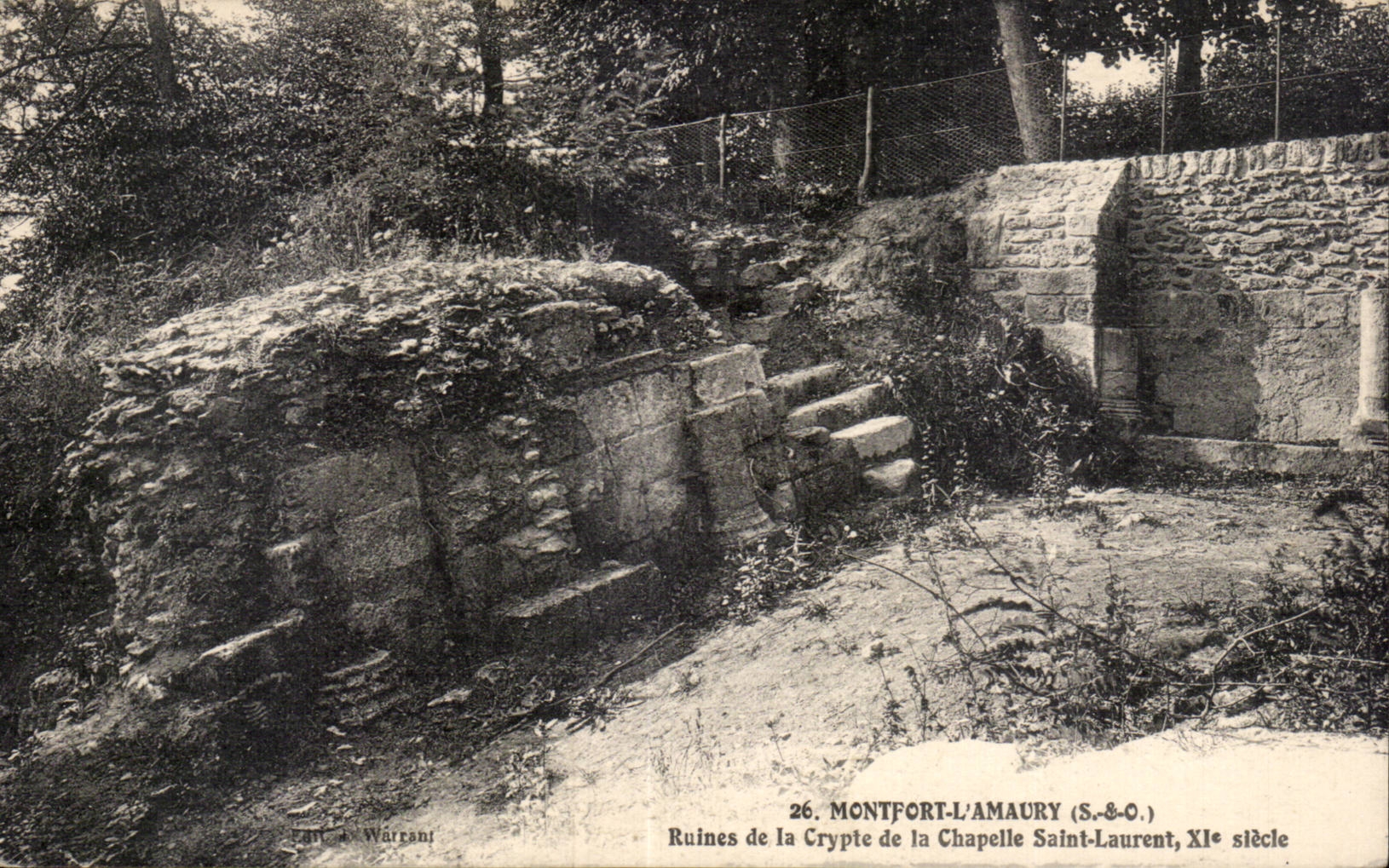 Ruïnes van de Kripta van de Kerk van Sint-Laurent — Montfort-l'Amaury (S.-&-O.) — Uitgever: Carte à Warranui, n° 26