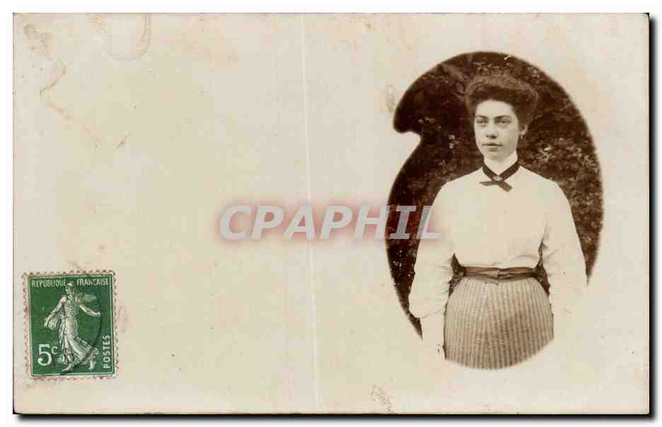 CARTE PHOTO Folklore Costume Femme 