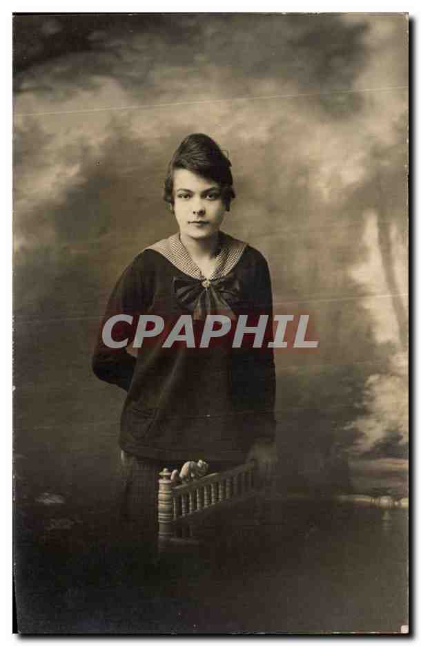 CARTE PHOTO Folklore Costume Femme Marcelle Sarsat