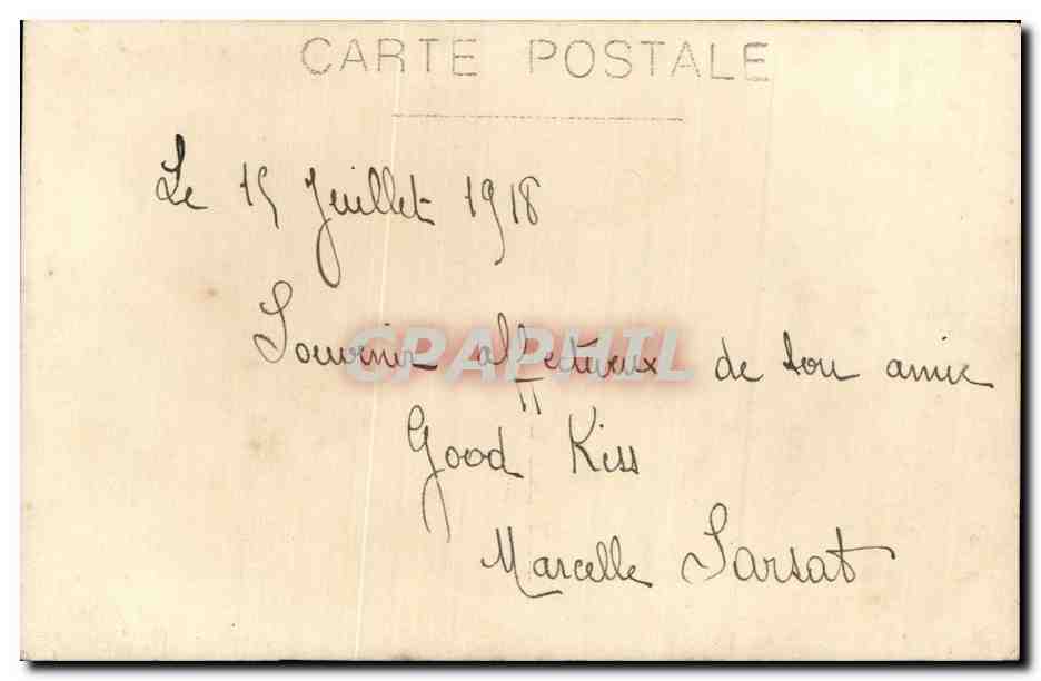 CARTE PHOTO Folklore Costume Femme Marcelle Sarsat — Rückseite