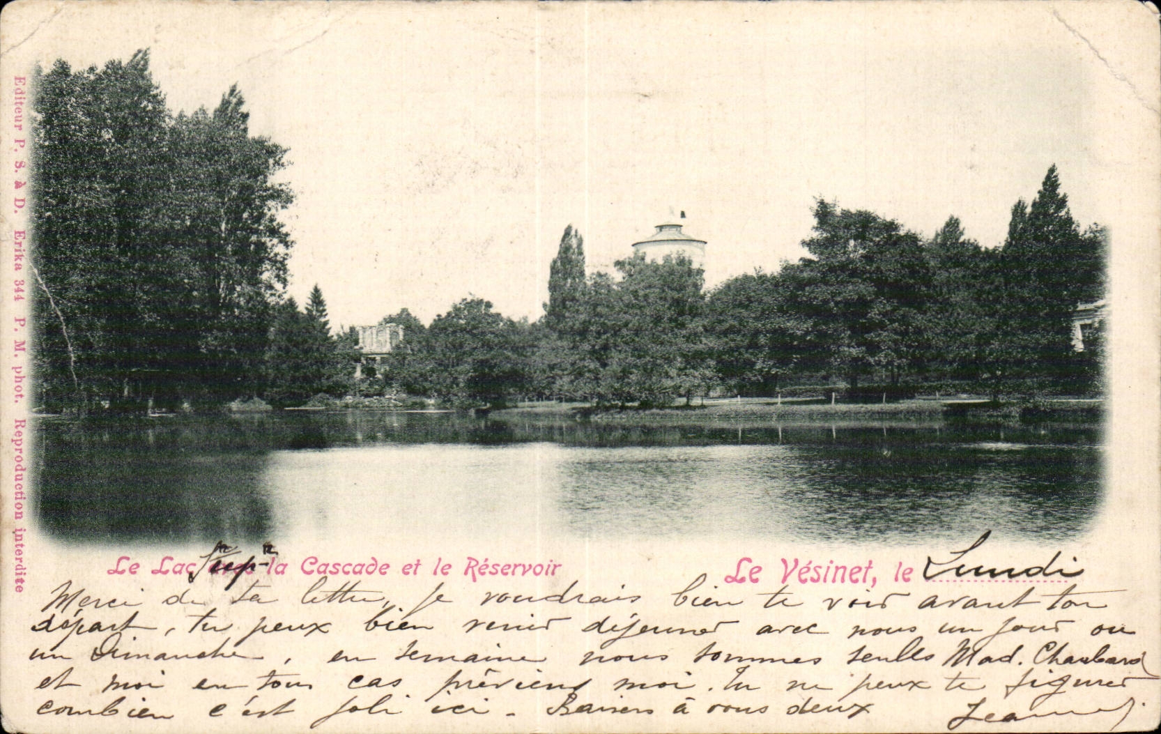 CPA Le Vesinet Le lac et la cascade et le reservoir 