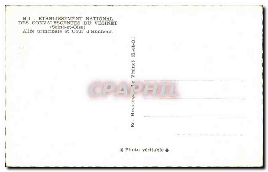 Jardin du Vésinet — Allée principale et Cour d'Honneur — Ed. Beaujean — Reverso