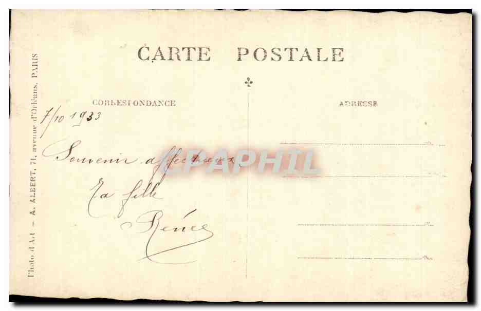 CARTE PHOTO Folklore Costume Femme Infirmiere — Verso