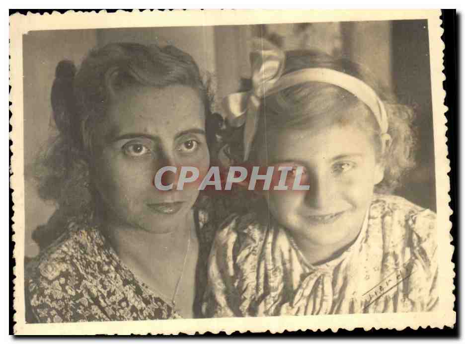 CARTE PHOTO Folklore Costume Femme et enfant