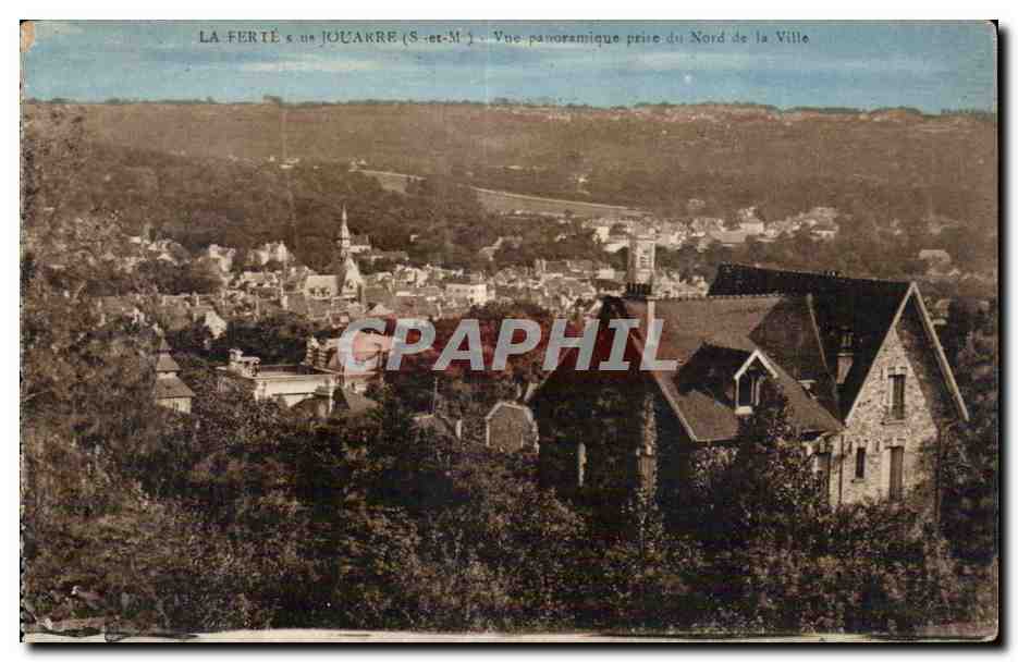 La Ferté-sous-Jouarre (S.-et-M.) — Vue panoramique prise du Nord de la Ville — éditeur Bourgogne Frères, Château-Thierry
