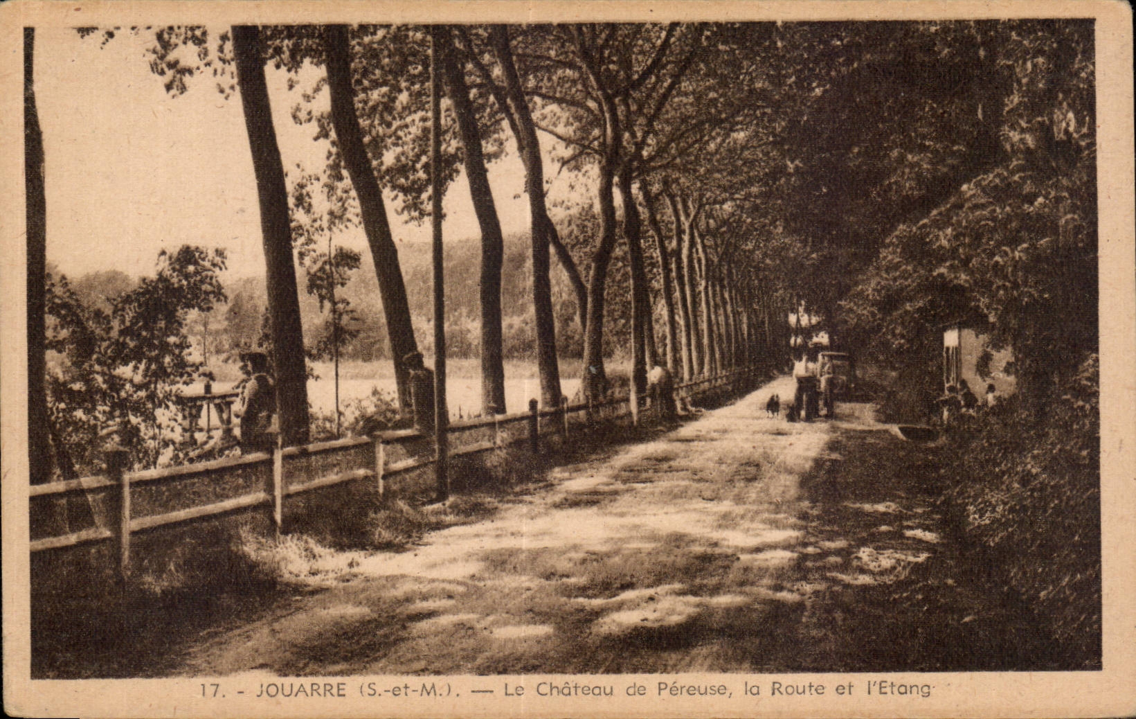 Jouarre (S.-et-M.) — El Castillo de Péreuse, la Carretera y el Estanque — 17