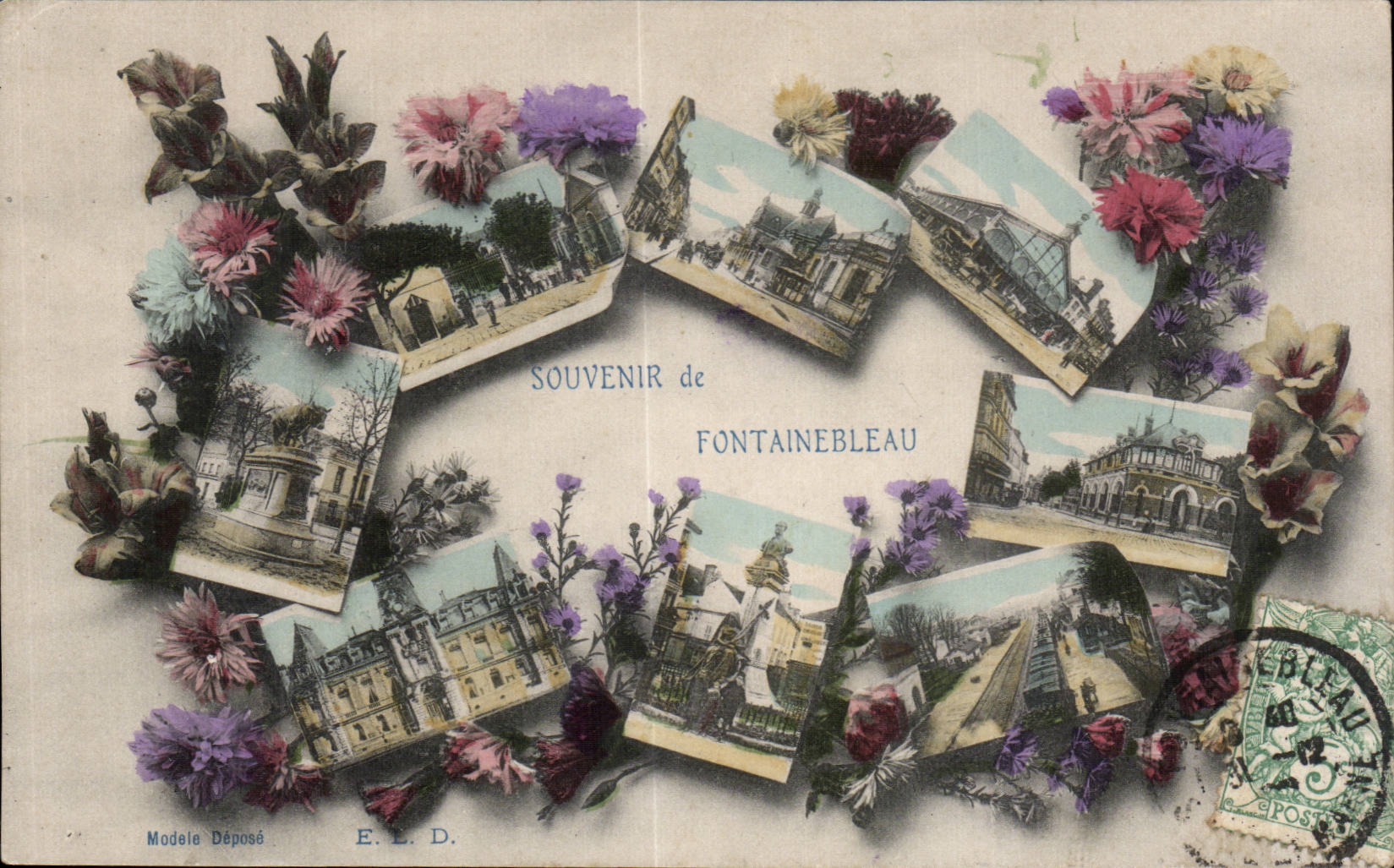 Souvenir de Fontainebleau — éditeur E.L.D. — modèle déposé