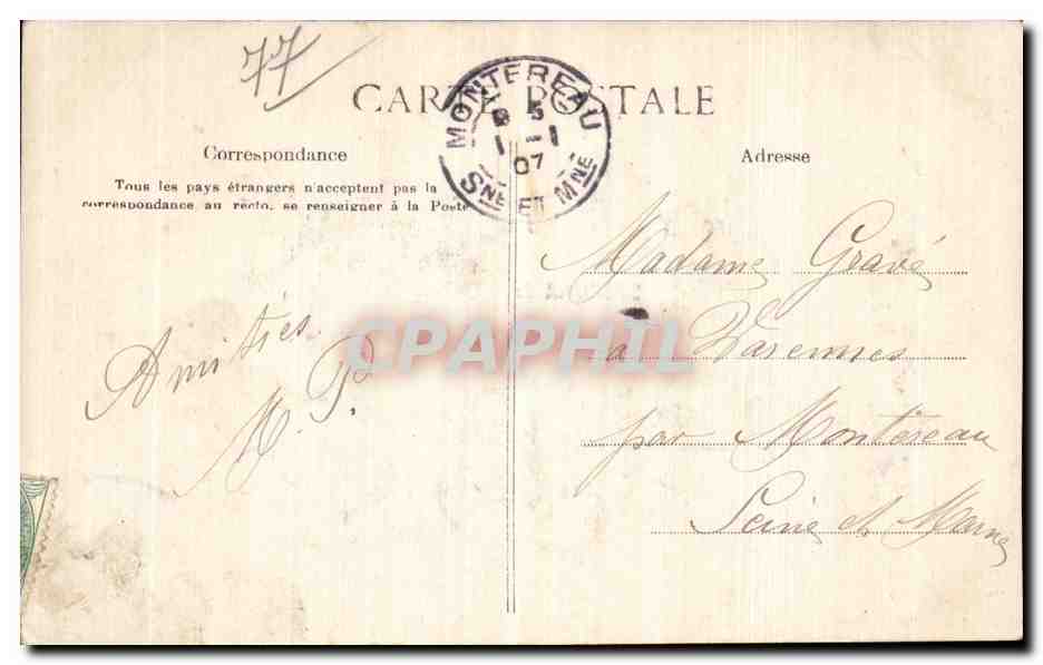Souvenir de Fontainebleau — éditeur E.L.D. — modèle déposé — Reverso