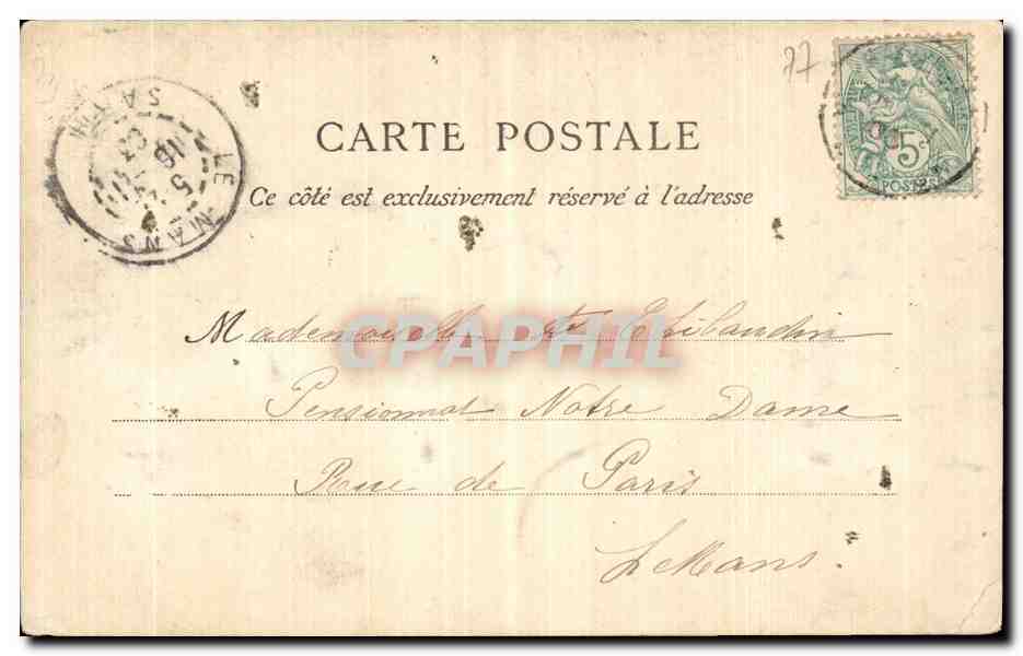 CPA Fontainebleau Nouvel hotel des Postes — Verso