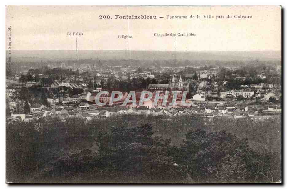 Fontainebleau — Panorama de la Ville pris du Calvaire — Imprimerie Photomécanique L. Mémond