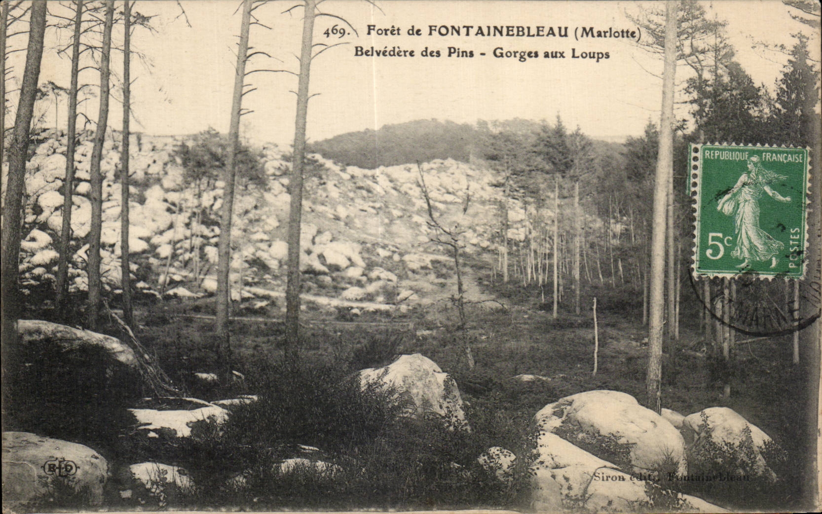Forêt de FONTAINEBLEAU (Marlotte) — Belvédère des Pins - Gorges aux Loups — Siron édit. Fontainebleau
