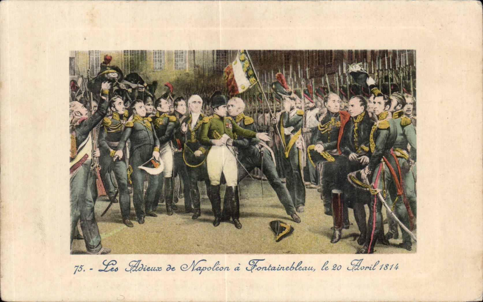 Antike Ansichtskarte Fontainebleau Die Abschiednahme Napoleons am 20. April 1814